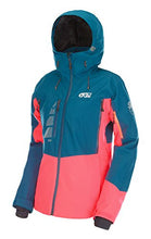 Load image into Gallery viewer, Picture Organic Jacket Petrol Blue and NEON Coral Women